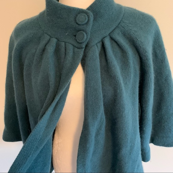 Sarah Spencer Woman Lambswool Angora Cape Poncho Cardigan - Picture 9 of 11